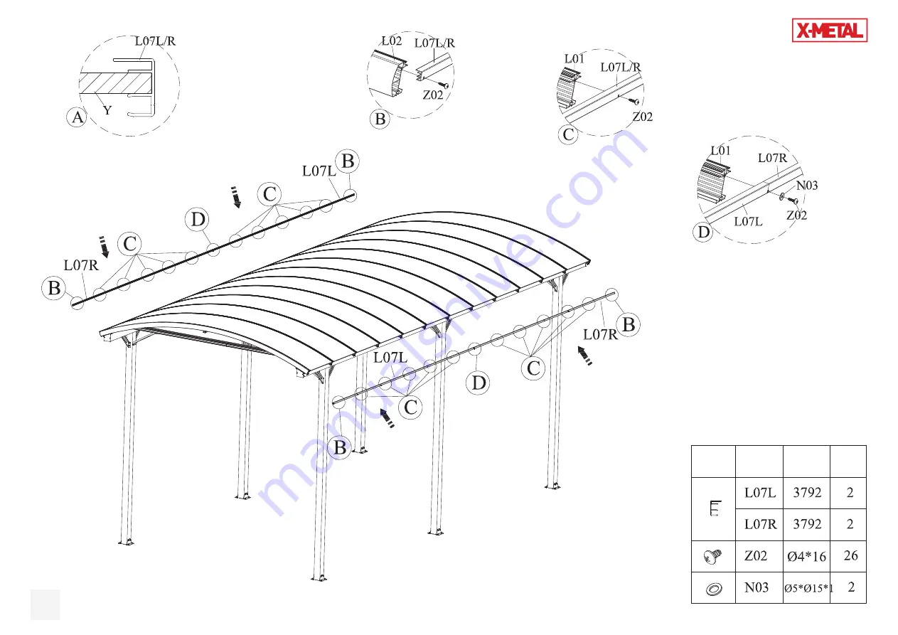 X-METAL CARPORT 3,59x7,62m Скачать руководство пользователя страница 26