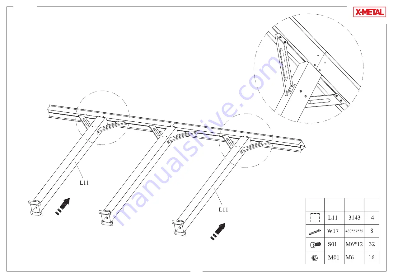 X-METAL CARPORT Assembly Instructions Manual Download Page 87