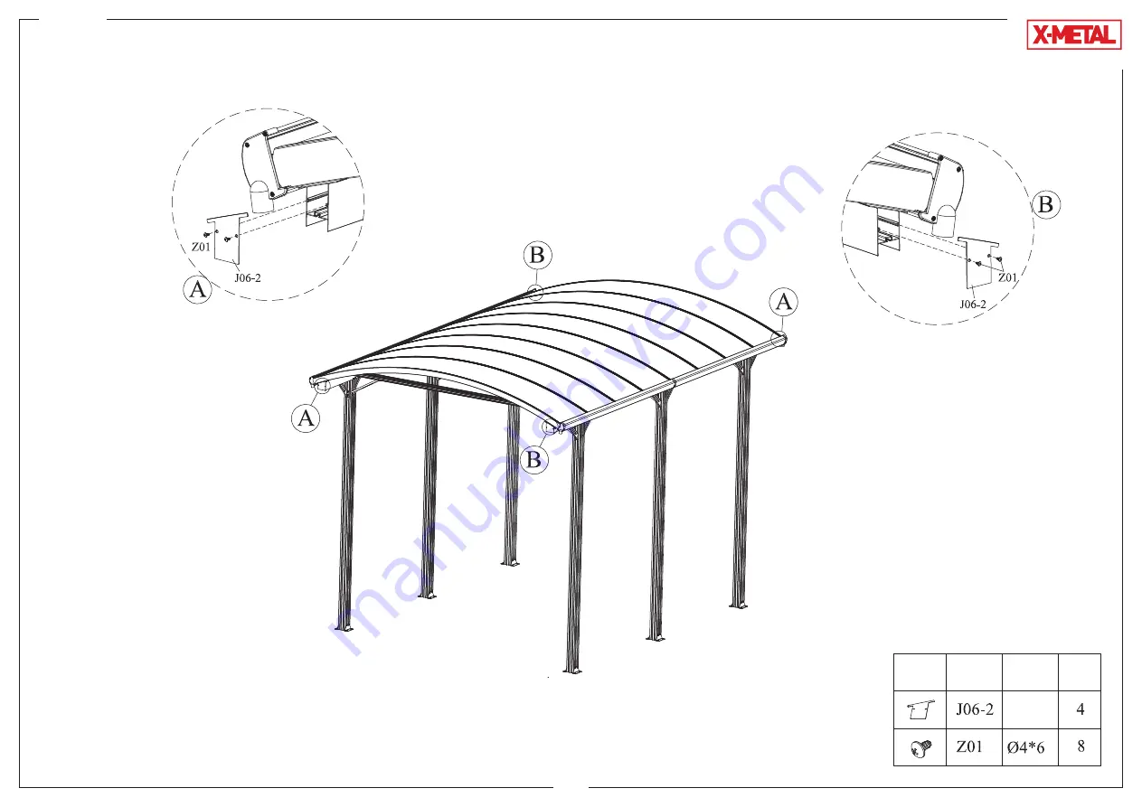 X-METAL CARPORT Assembly Instructions Manual Download Page 156