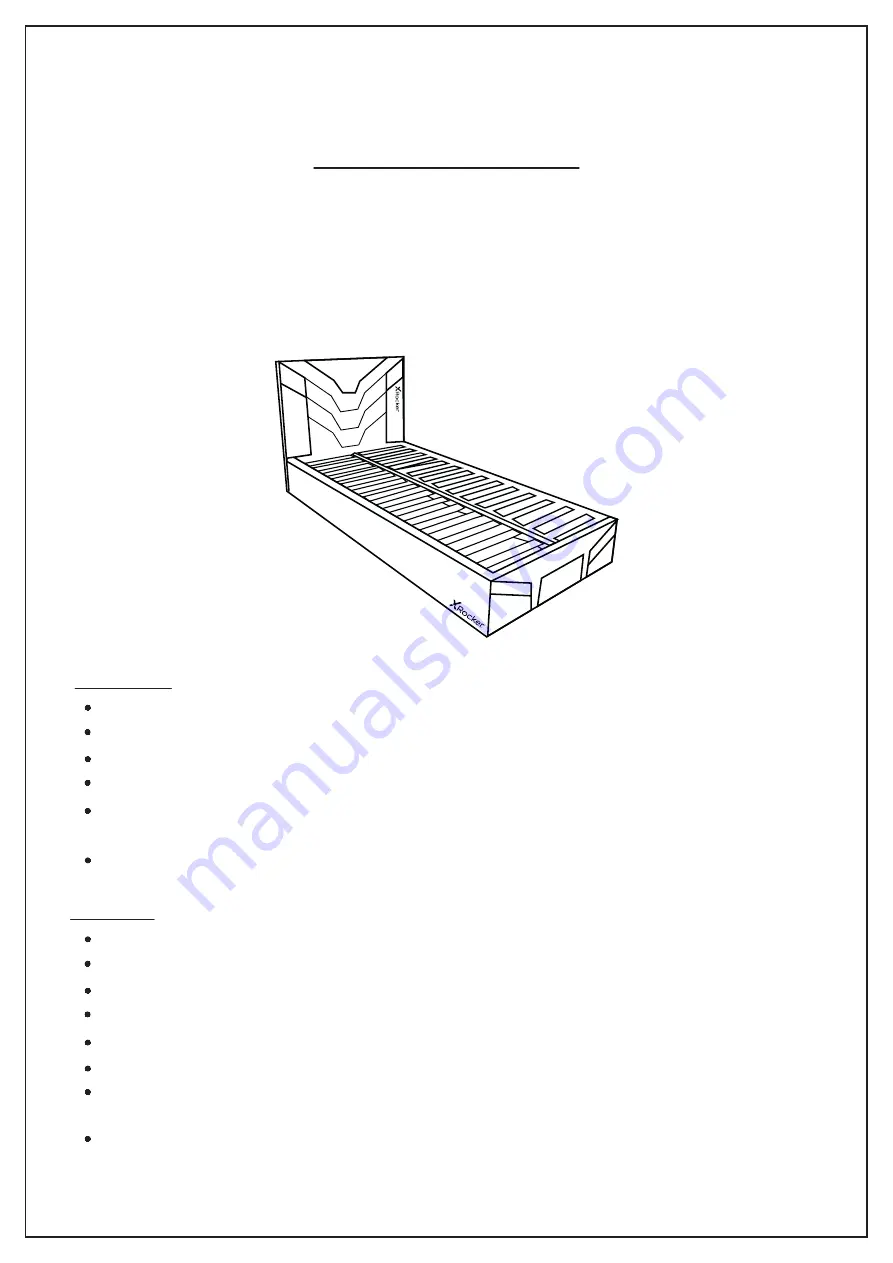 X Rocker CERBERUS GAMING BED IN A BOX Assembly Instruction Manual Download Page 1