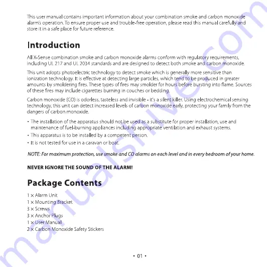 x-sense XP01-W User Manual Download Page 2