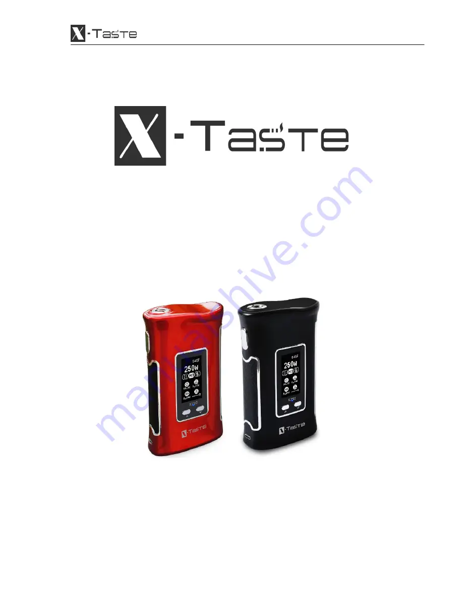 X-Taste X250 User Manual Download Page 1