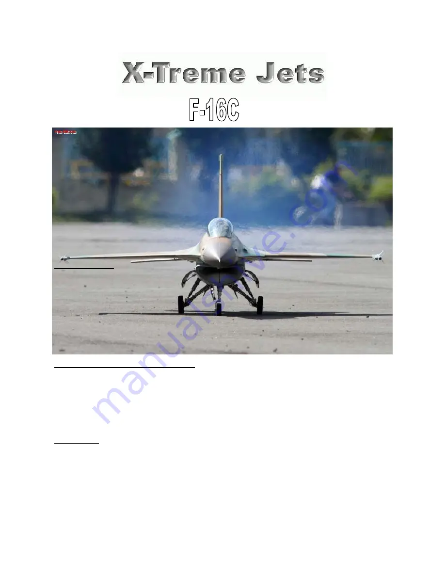 X-Treme Jets F-16C Instruction Manual Download Page 1