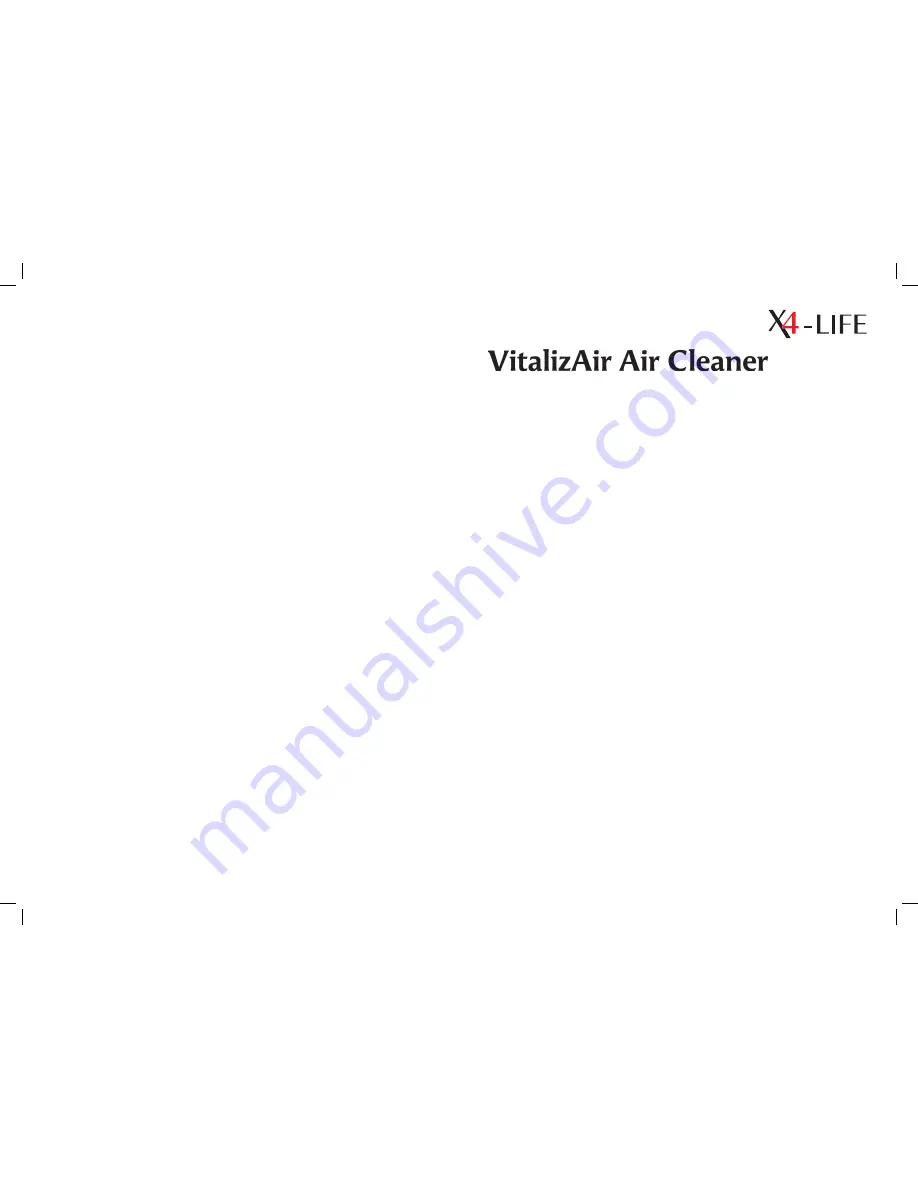 X4-Life VitalizAir Скачать руководство пользователя страница 1