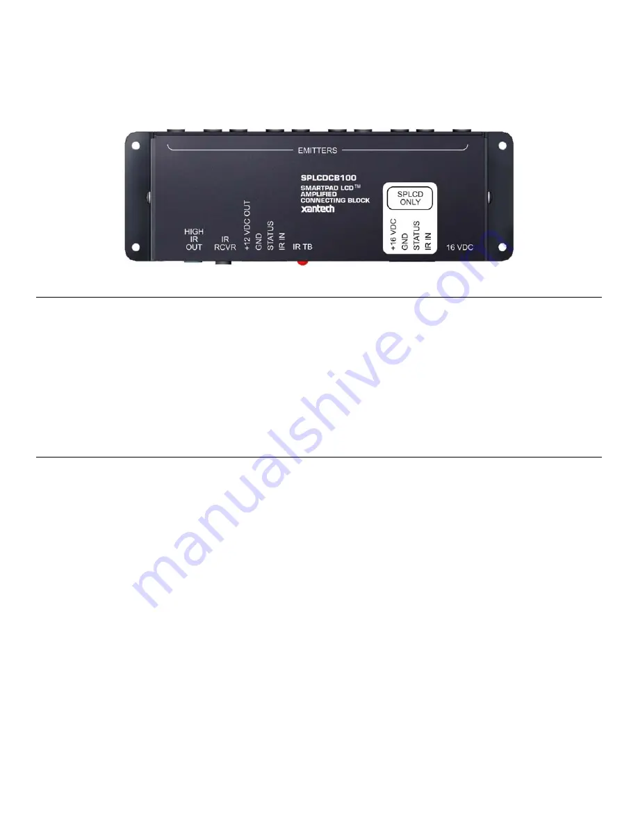 Xantech SPLCDCB100 Installation Instructions Download Page 1