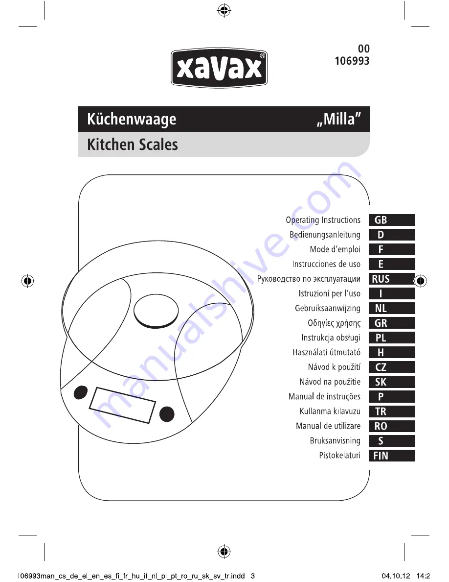 Xavax 106993 Operating Instructions Manual Download Page 1