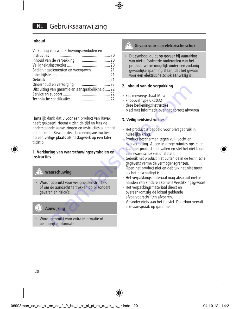 Xavax 106993 Operating Instructions Manual Download Page 22