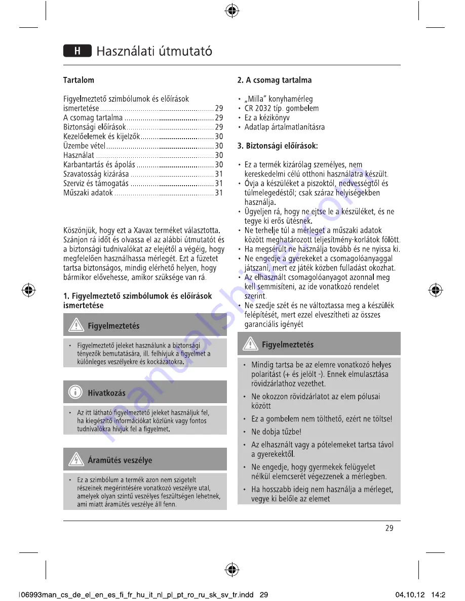 Xavax 106993 Operating Instructions Manual Download Page 31