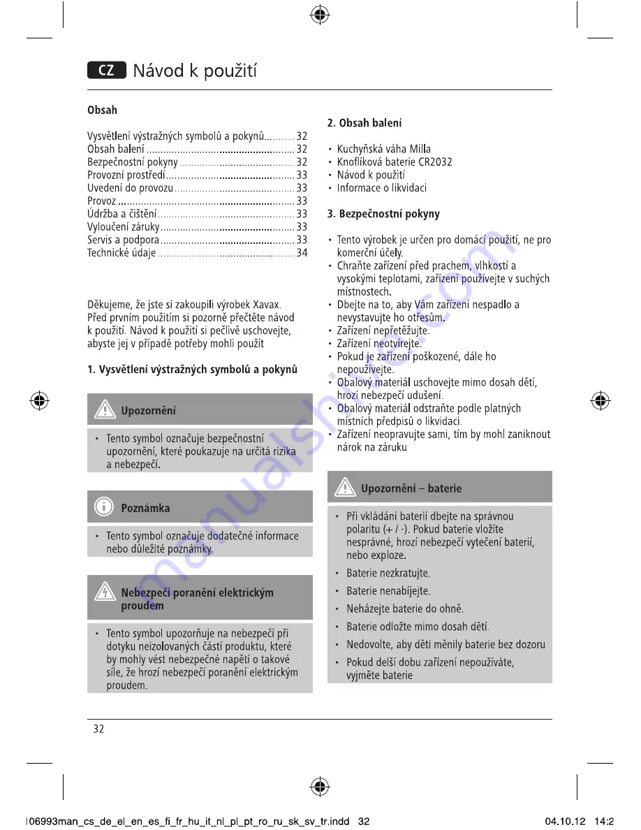 Xavax 106993 Operating Instructions Manual Download Page 34