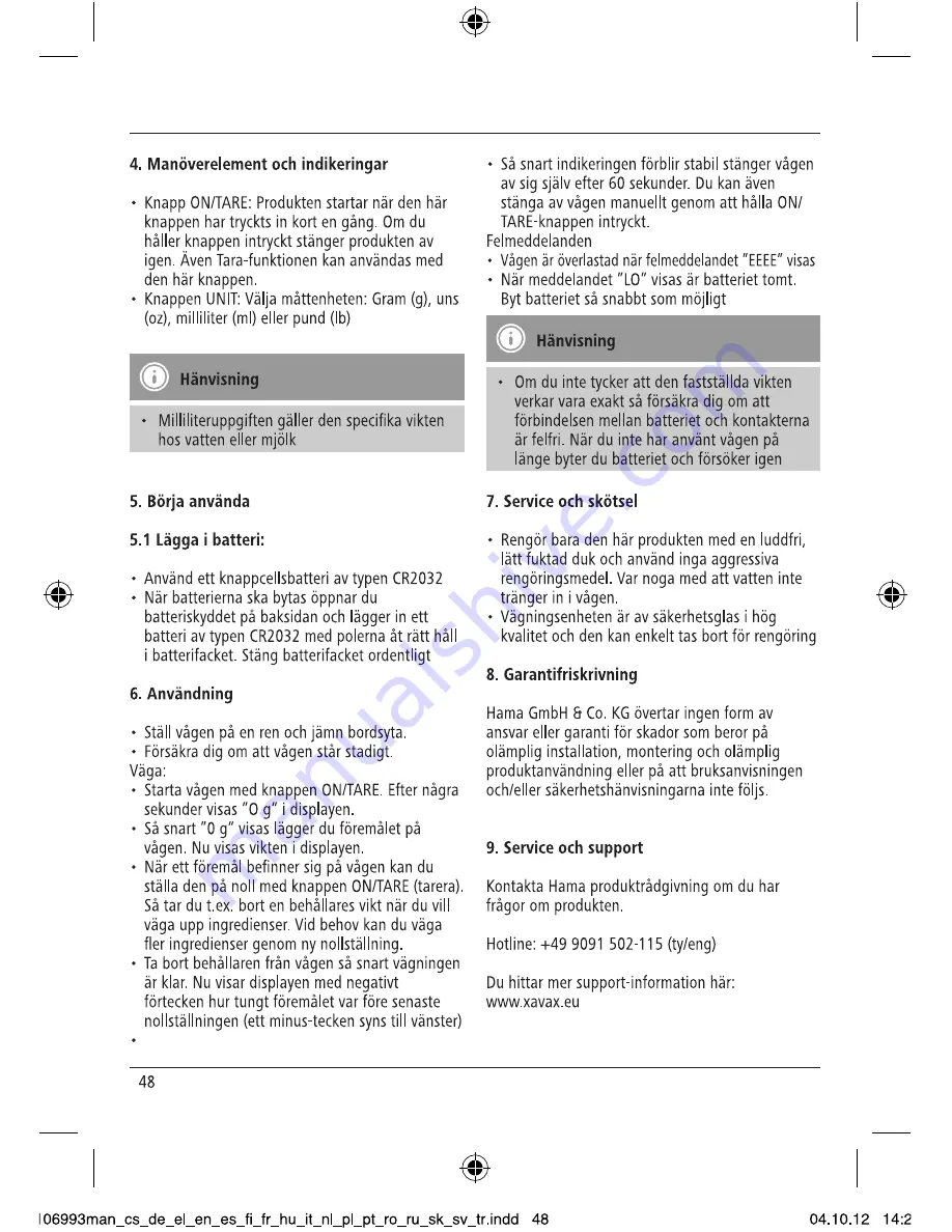 Xavax 106993 Operating Instructions Manual Download Page 50