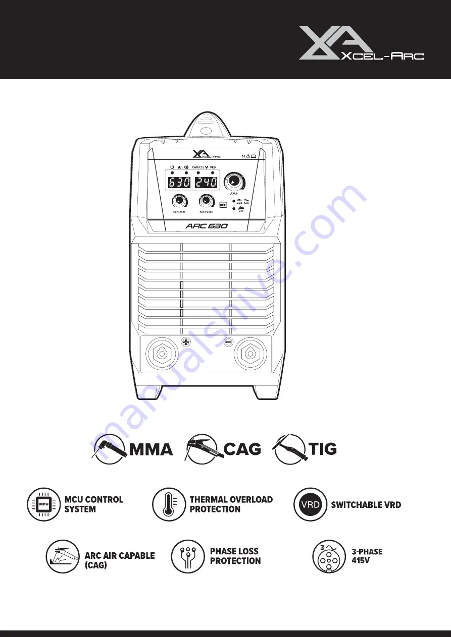 Xcel-Arc RAZORWELD ARC 630 Operating Manual Download Page 8