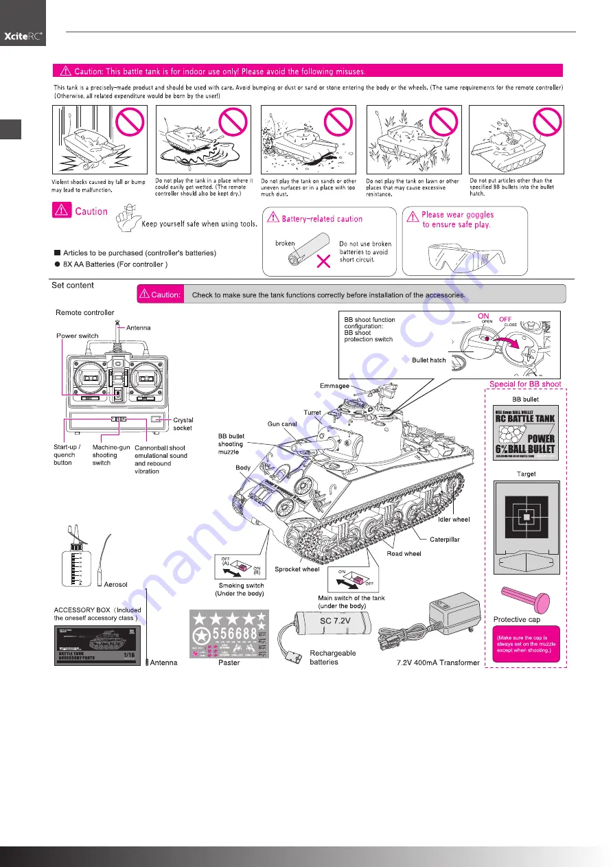 XciteRC U.S. M4A3 Sherman Standard M Скачать руководство пользователя страница 22