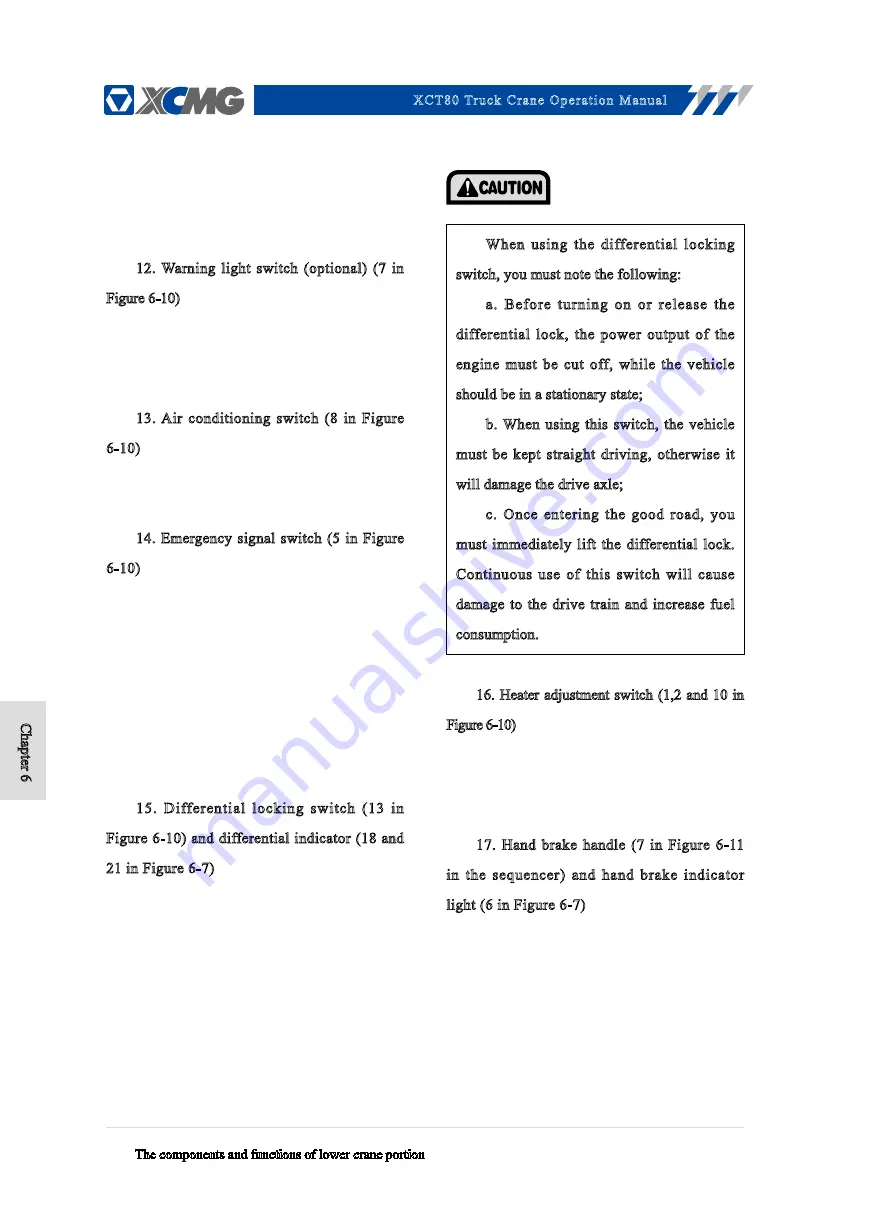 XCMG XCT80 Operation Manual Download Page 98