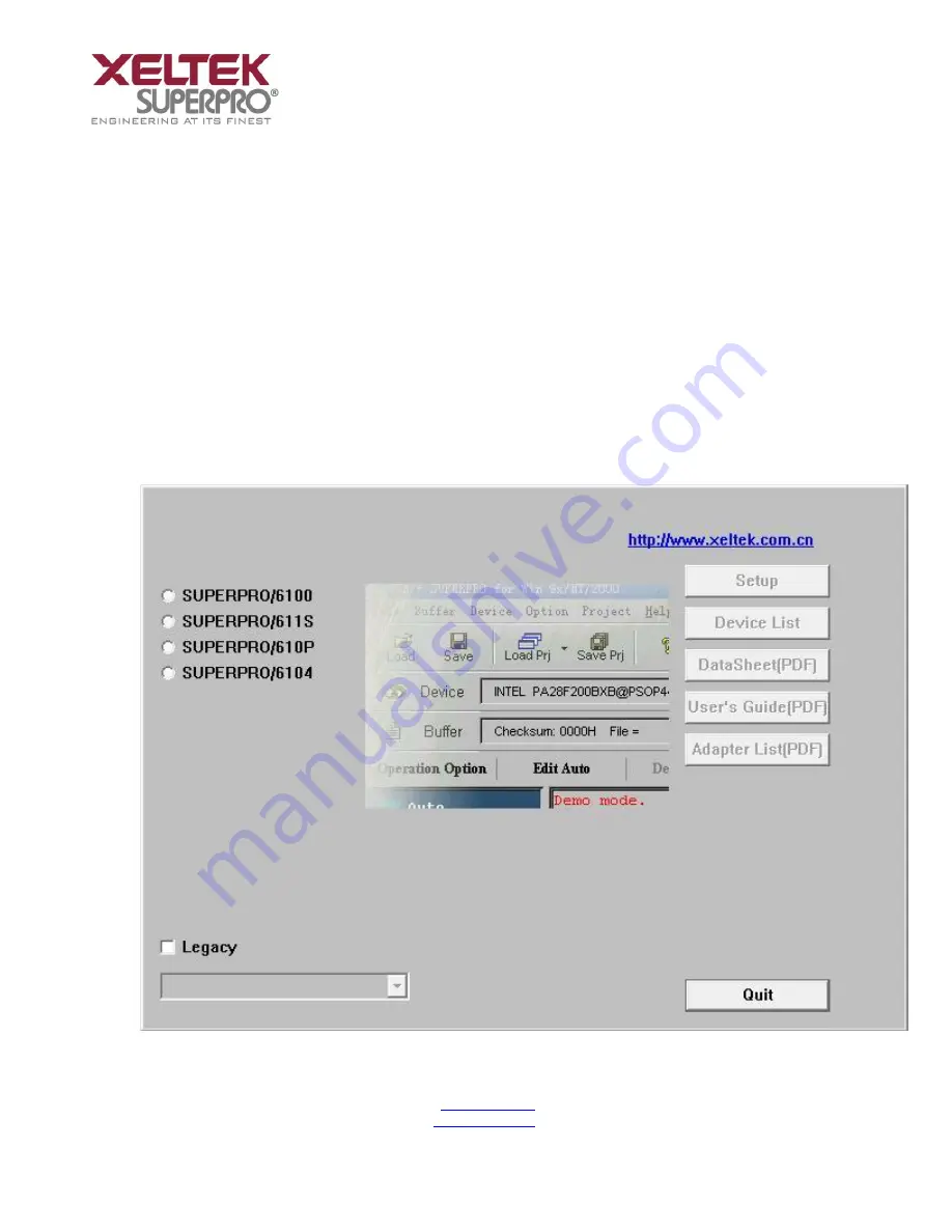 Xeltek SuperPro 6100 Manual Download Page 6