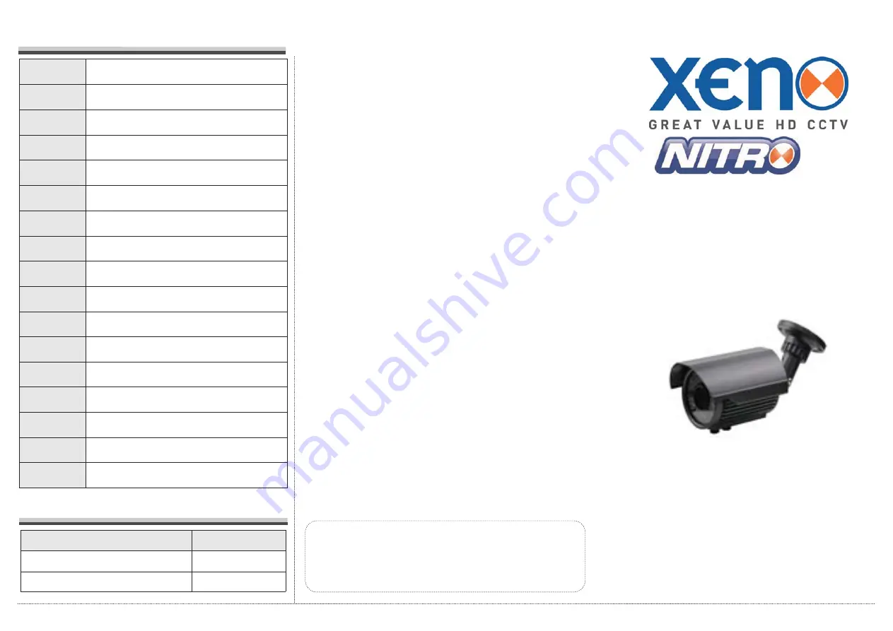 XENO NITRO XBCHDA28V12A-1M3 Installation And User Manual Download Page 1