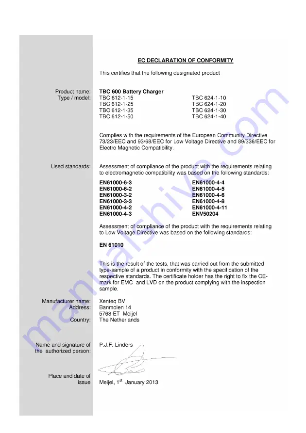 Xenteq Profline TBC 600 User Manual Download Page 41