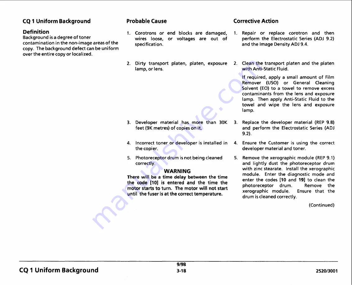 Xerox 3001 Service Manual Download Page 126