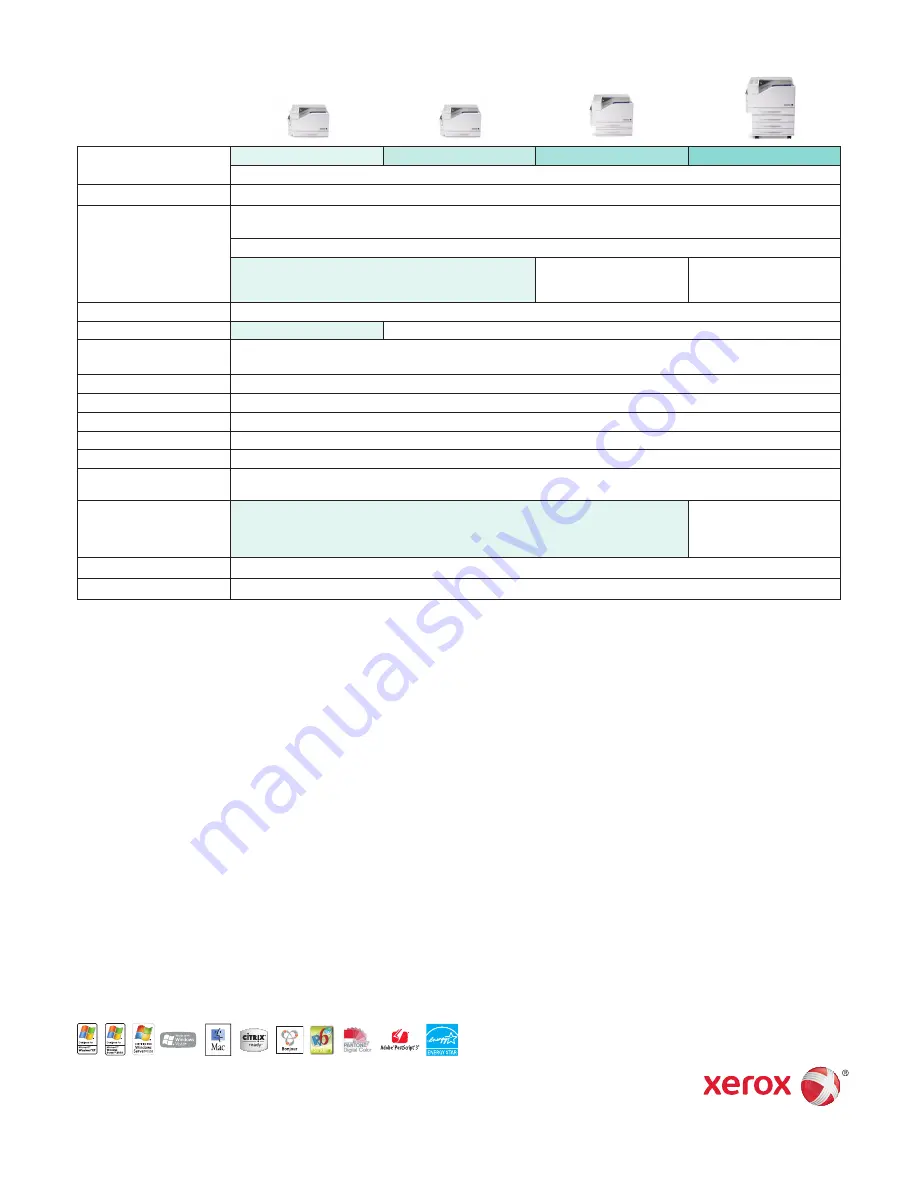 Xerox 7500/N - Phaser Color LED Printer Specifications Download Page 4