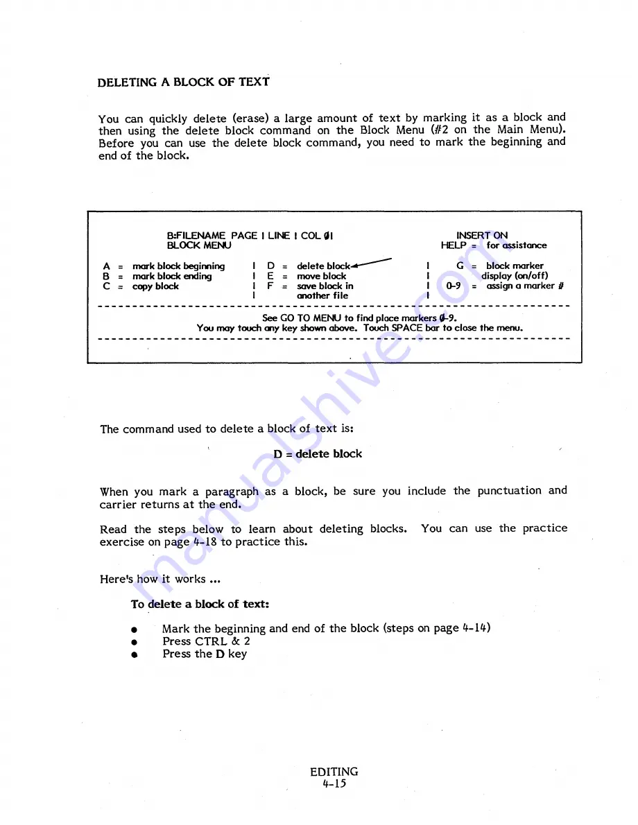 Xerox 820-II Word Processing Applications And Reference Manual Download Page 59