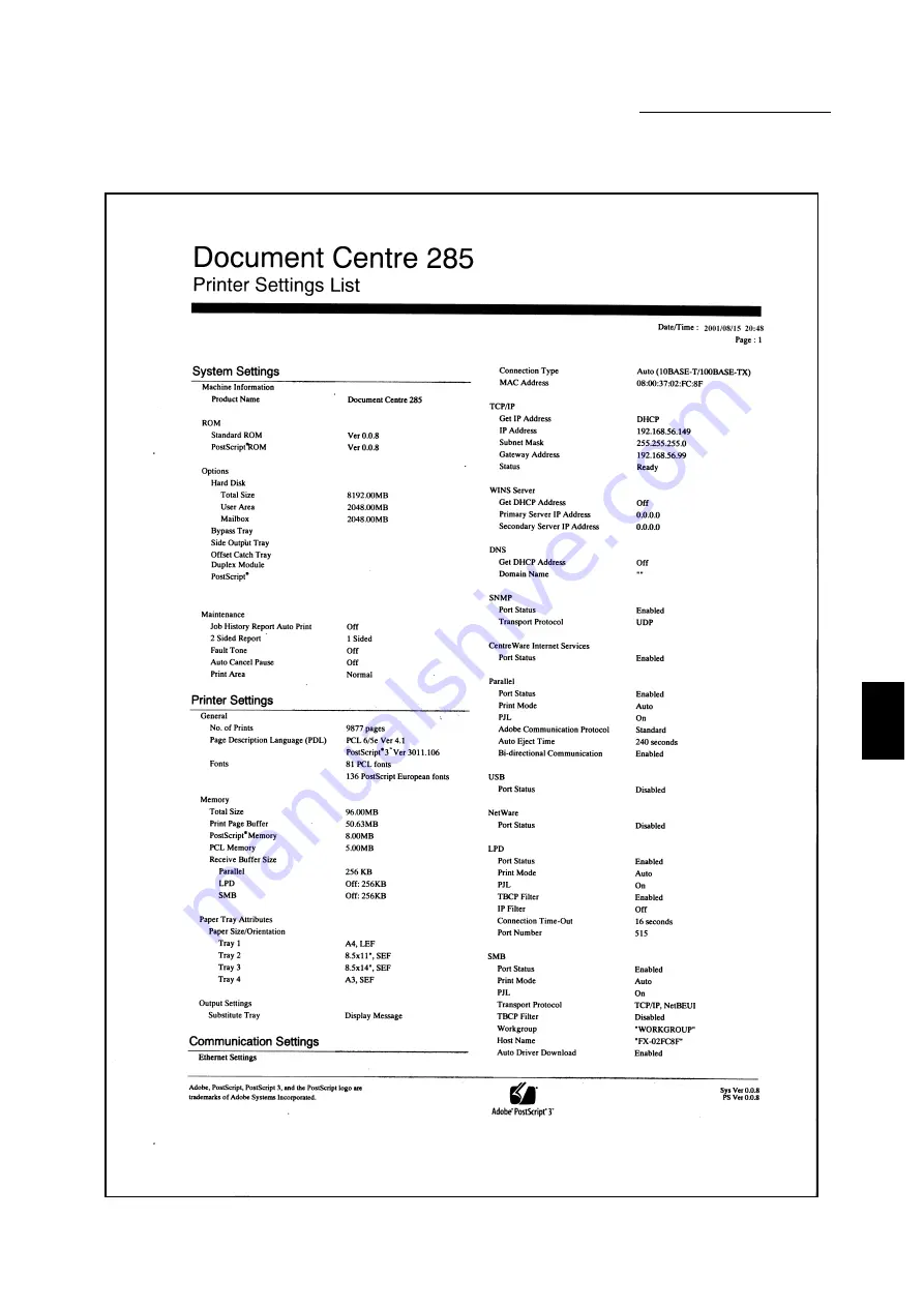 Xerox document centre 235 series User Manual Download Page 145