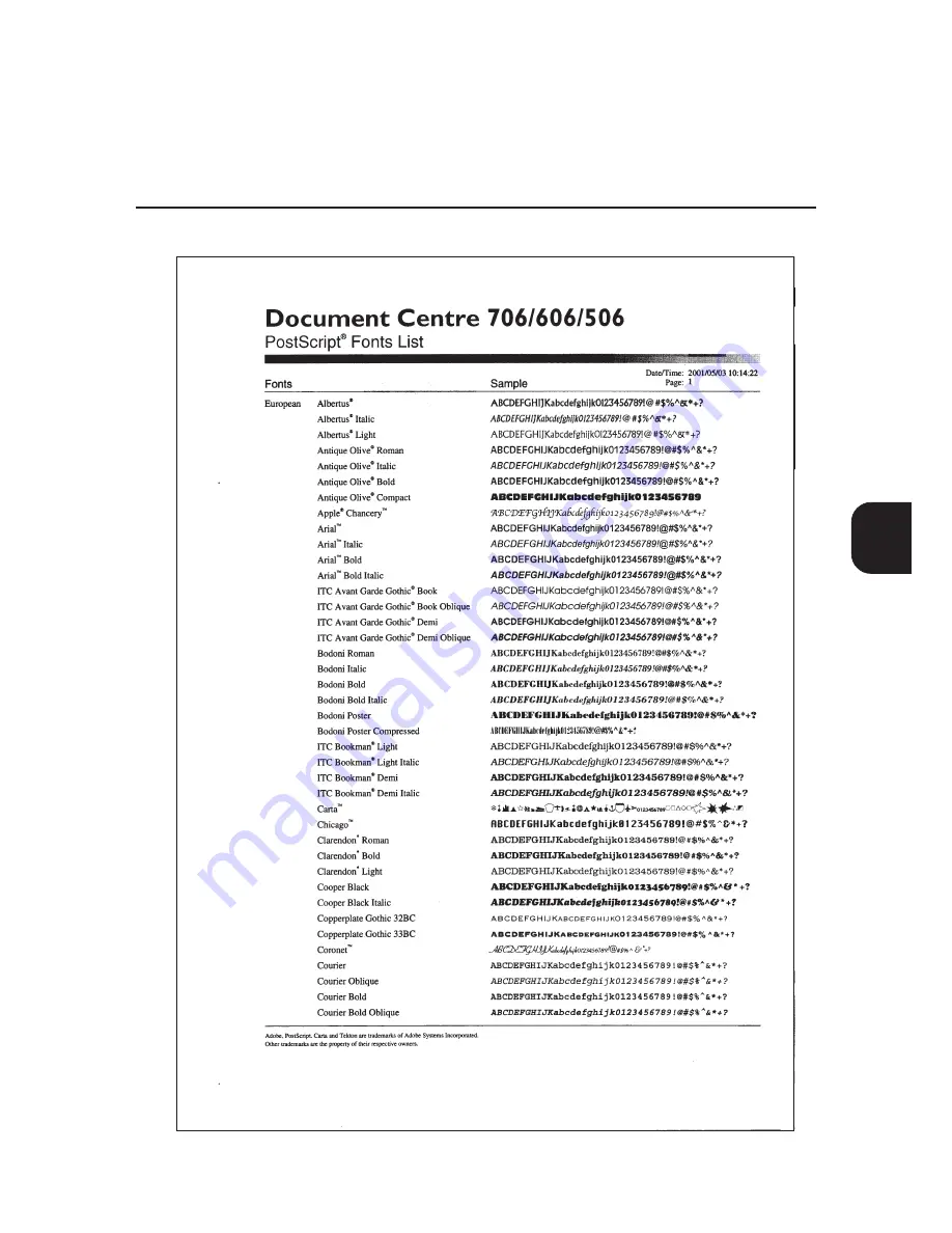 Xerox Document Centre 505 Series User Manual Download Page 189