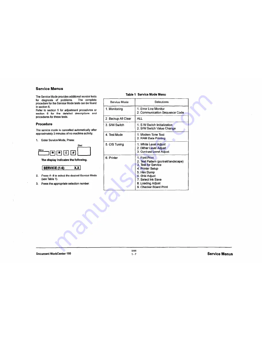 Xerox Document Workcenter 150 Service Manual Download Page 17