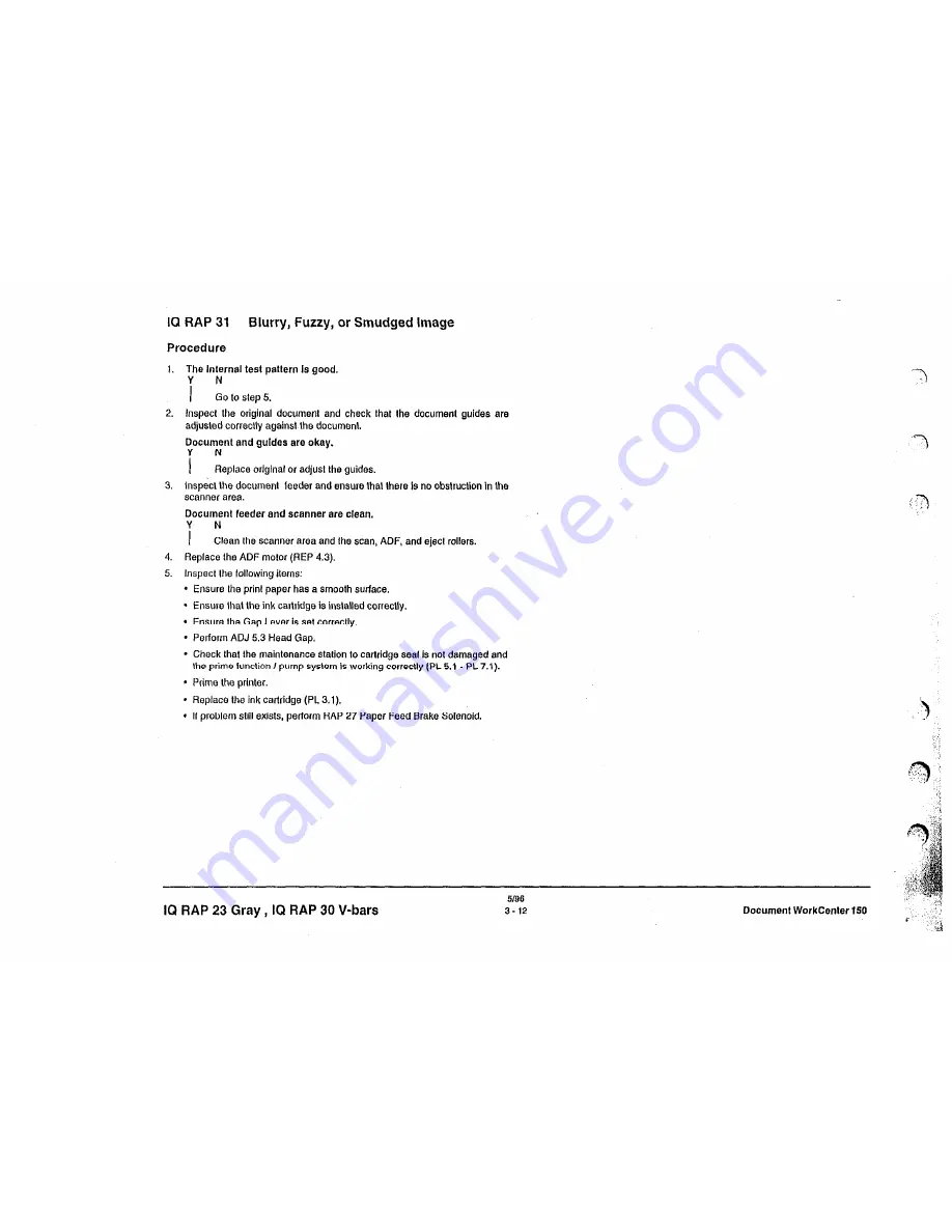 Xerox Document Workcenter 150 Service Manual Download Page 54