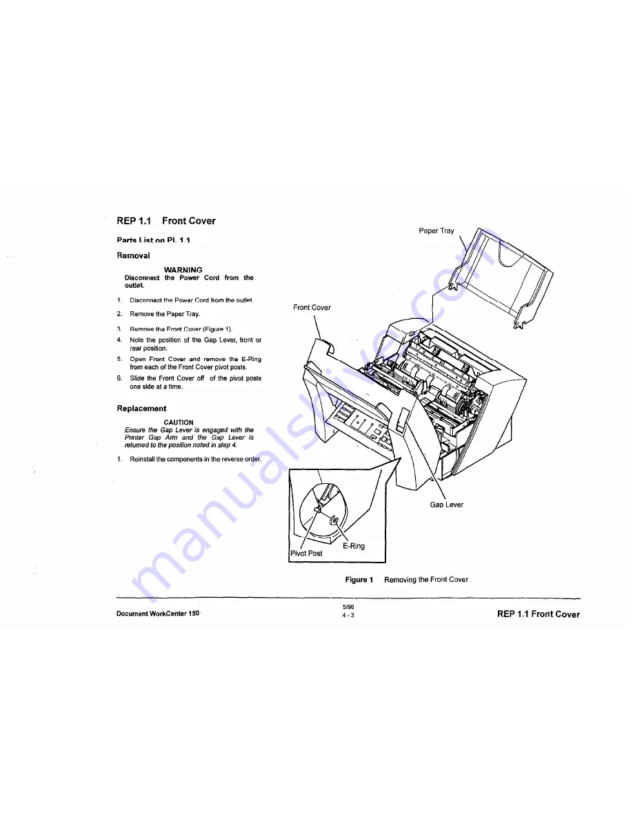 Xerox Document Workcenter 150 Service Manual Download Page 59