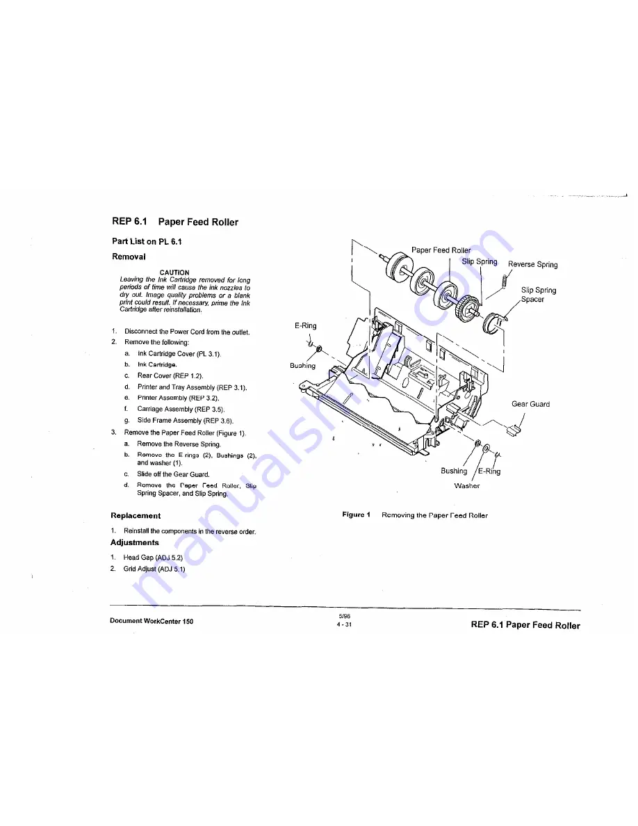 Xerox Document Workcenter 150 Service Manual Download Page 87