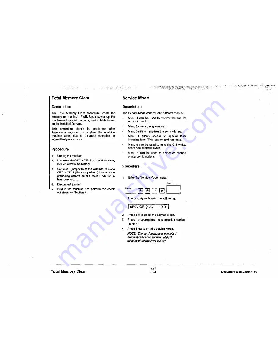 Xerox Document Workcenter 150 Service Manual Download Page 126