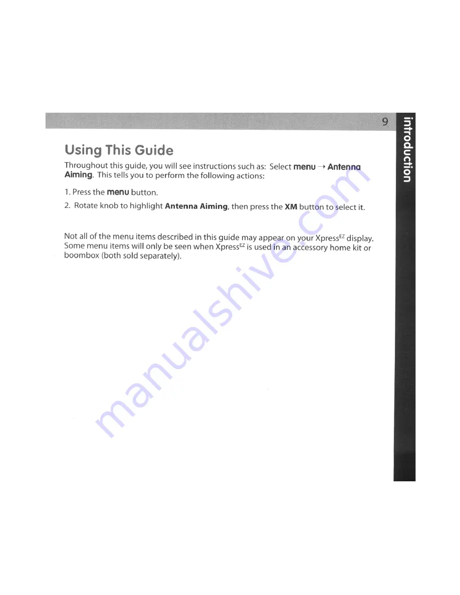 XM Satellite Radio Audiovox XMCK5P XPRESS-EZ User Manual Download Page 9