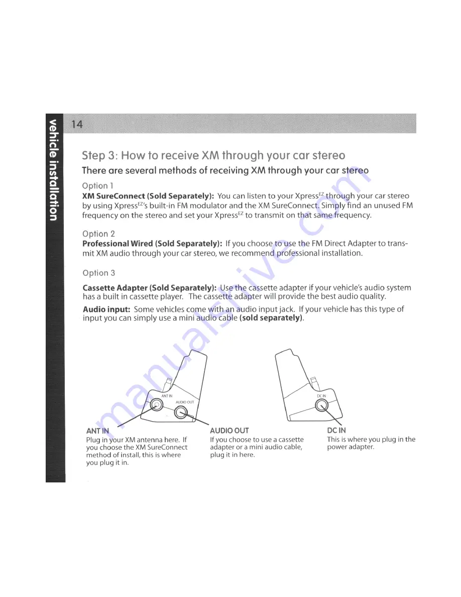 XM Satellite Radio Audiovox XMCK5P XPRESS-EZ User Manual Download Page 14