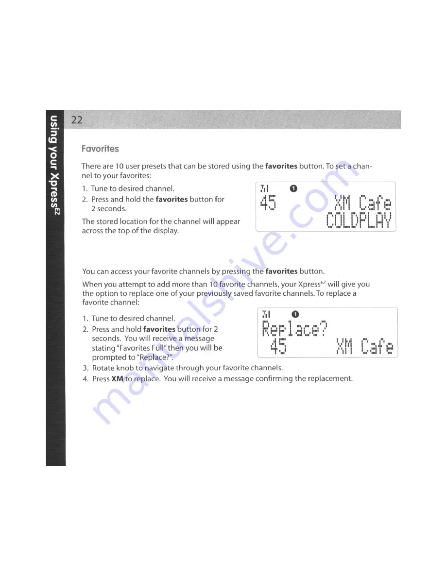 XM Satellite Radio Audiovox XMCK5P XPRESS-EZ User Manual Download Page 22