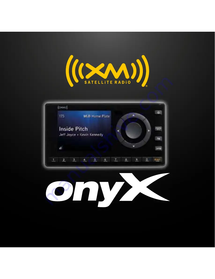 XM Satellite Radio Onyx XDNX1V1KC User Manual Download Page 1