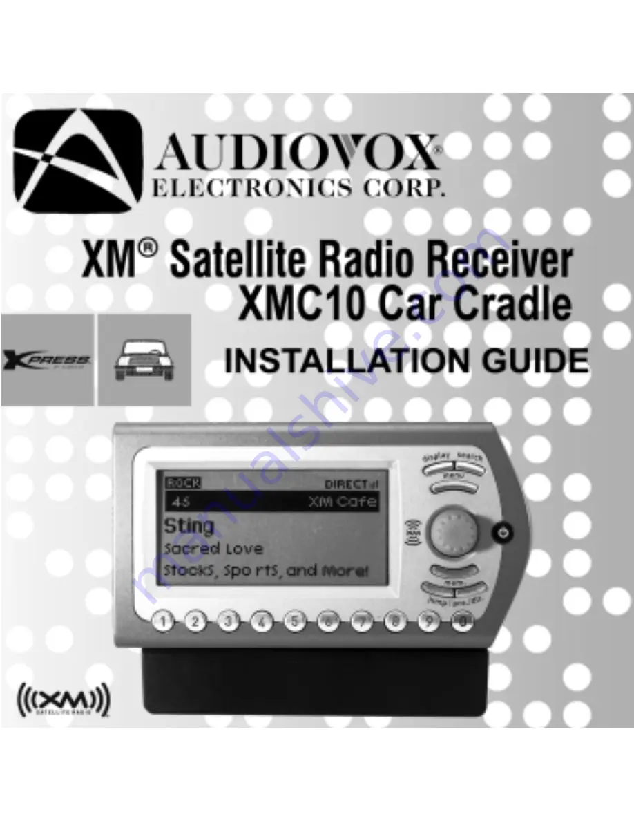 XM Satellite Radio XMC10 Installation Manual Download Page 1