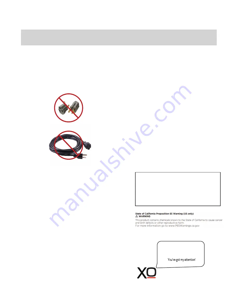 Xo XOU24WWG Series Owner'S Manual Download Page 7