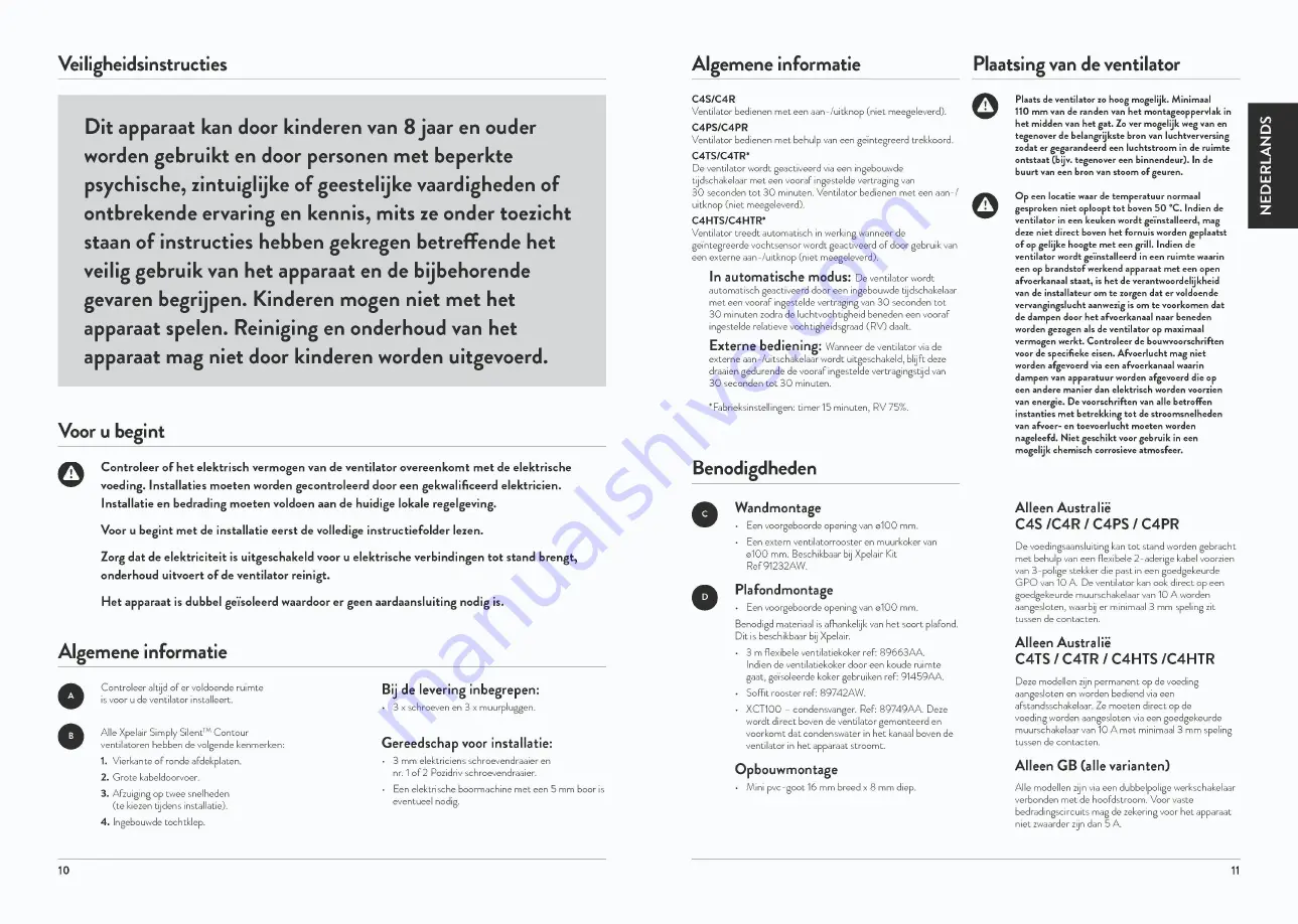 Xpelair 92960AW User Manual Download Page 10