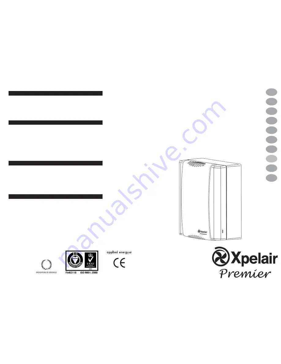 Xpelair Premier CF20T and Installation And Operating Instructions Manual Download Page 1