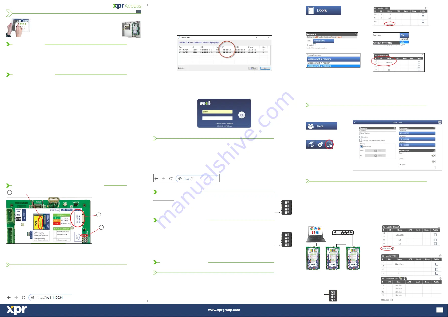 XPR Access WS4 Скачать руководство пользователя страница 1