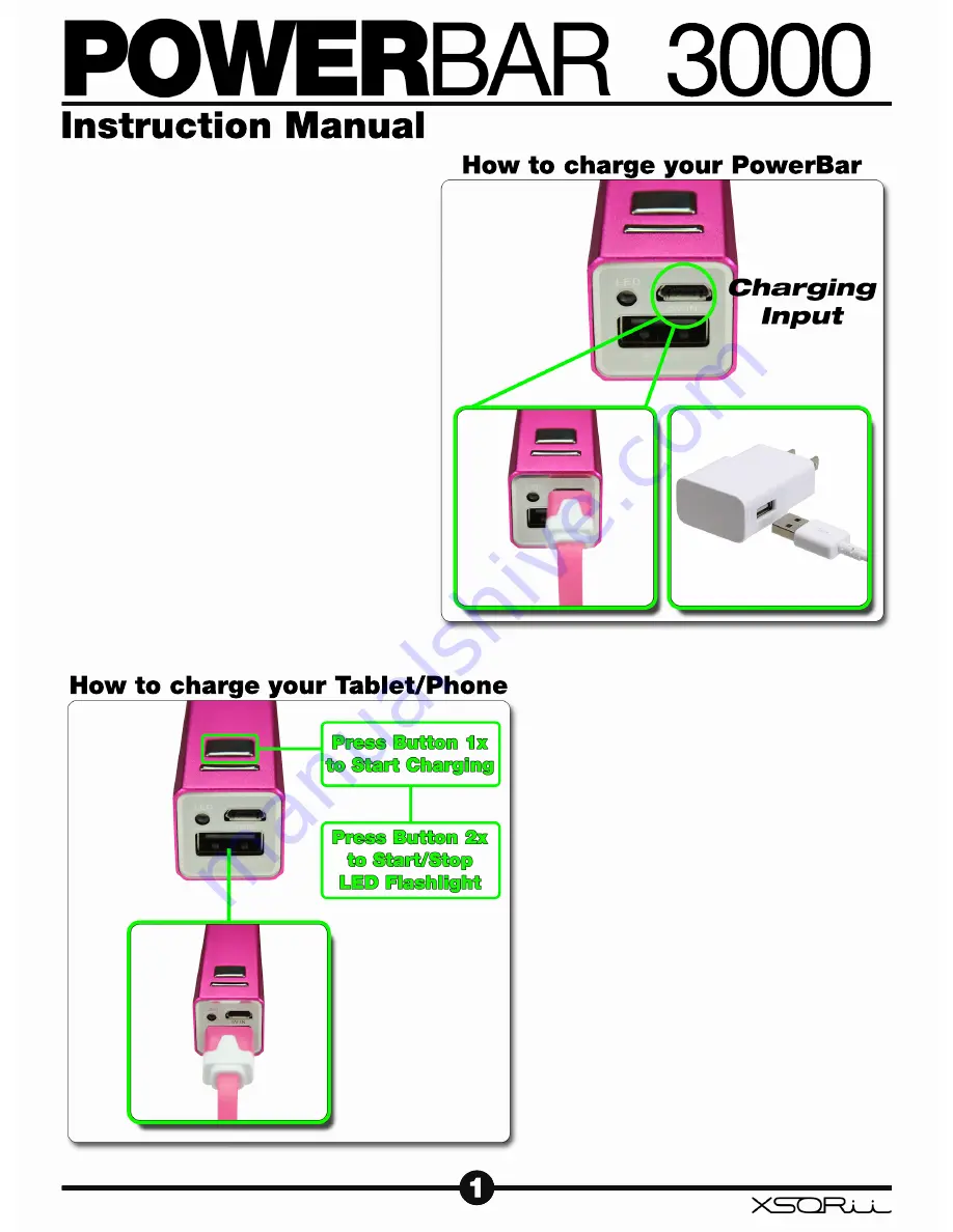 XSORii PowerBar 3000 Instruction Manual Download Page 1