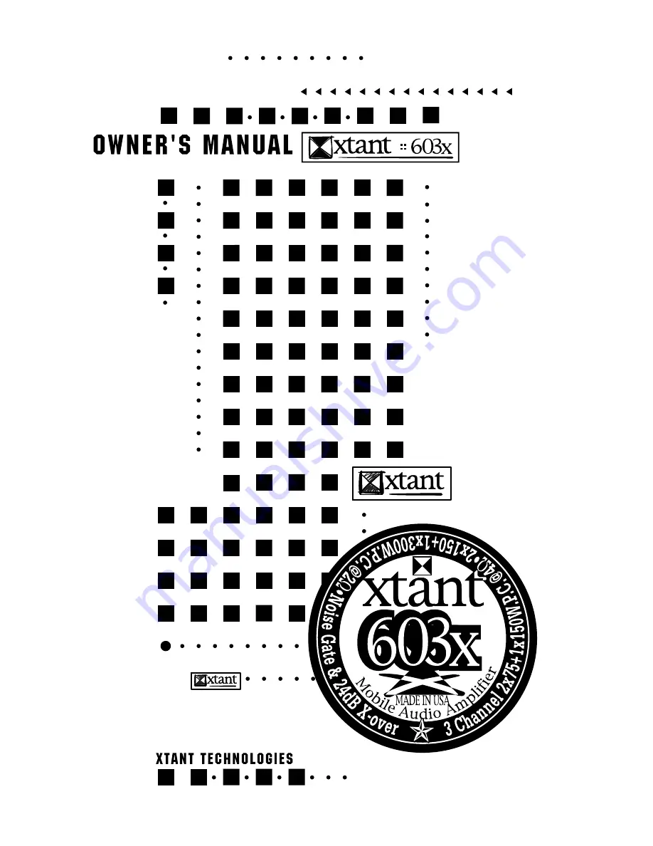 Xtant 603X Скачать руководство пользователя страница 1