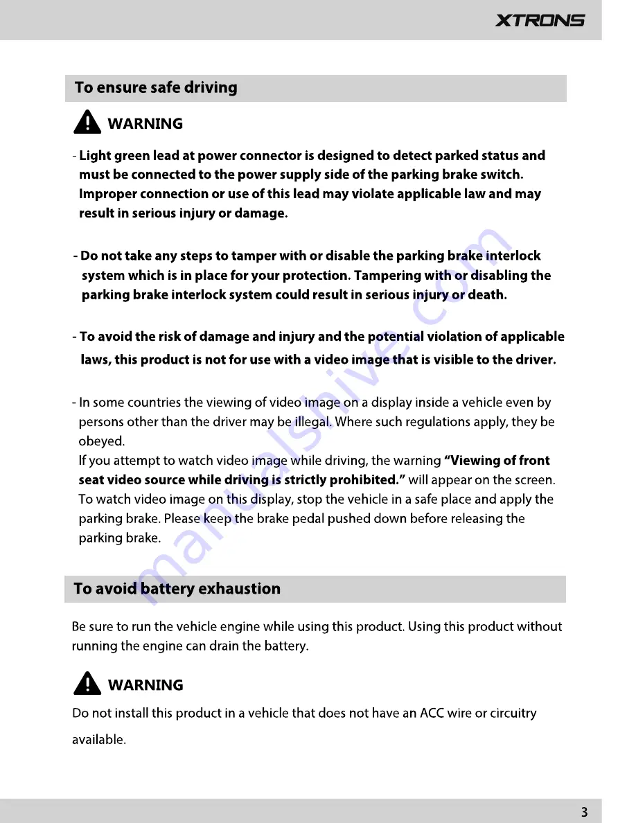 Xtrons D24V01 User Manual Download Page 5