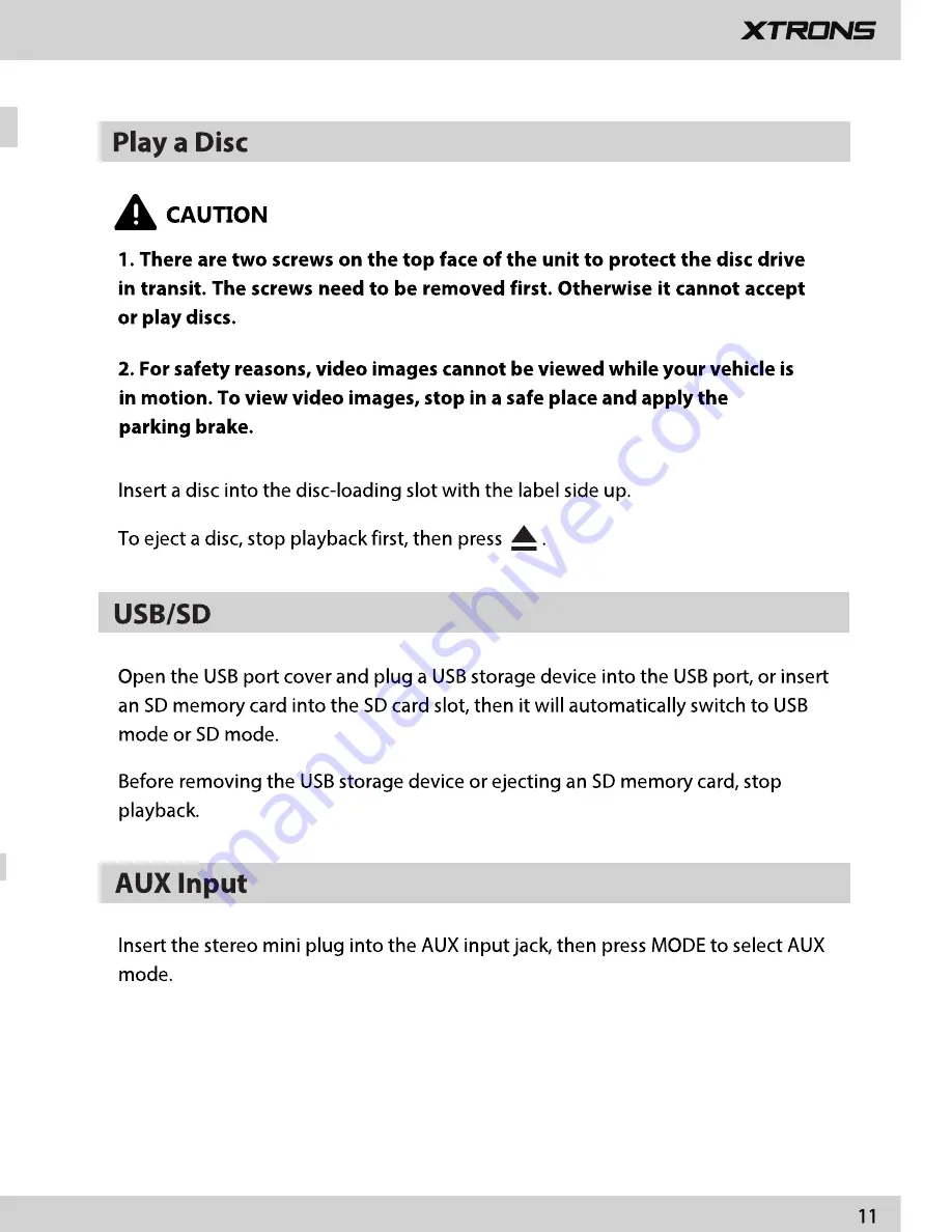 Xtrons D24V01 User Manual Download Page 13