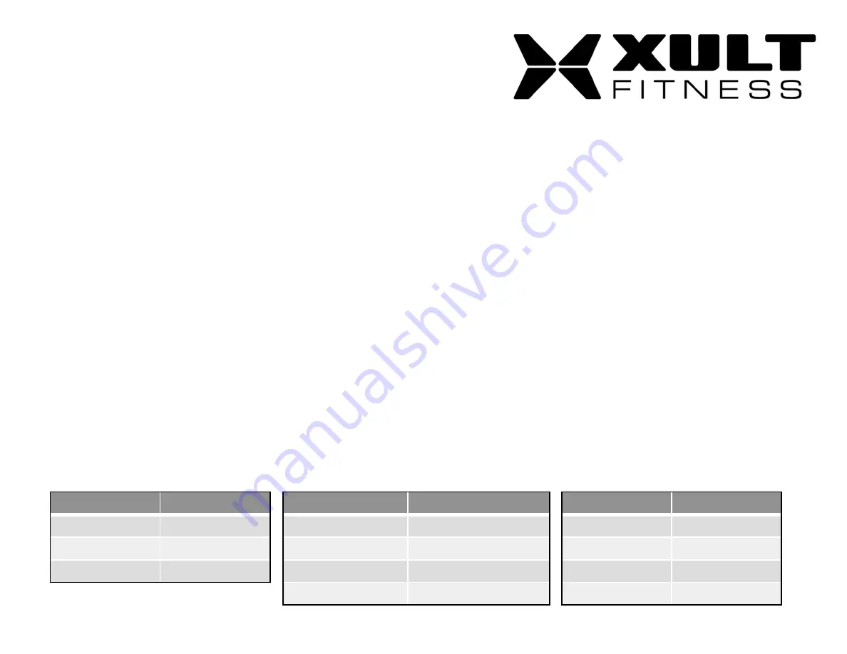 XULT Fitness XT-10-WM Assembly Manual Download Page 3