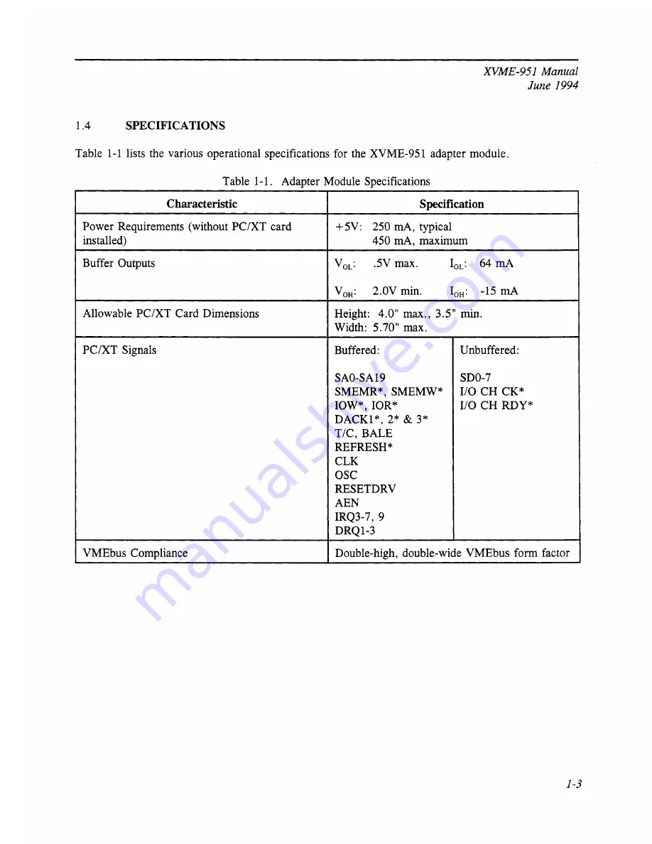 Xycom XVME-951 Скачать руководство пользователя страница 10