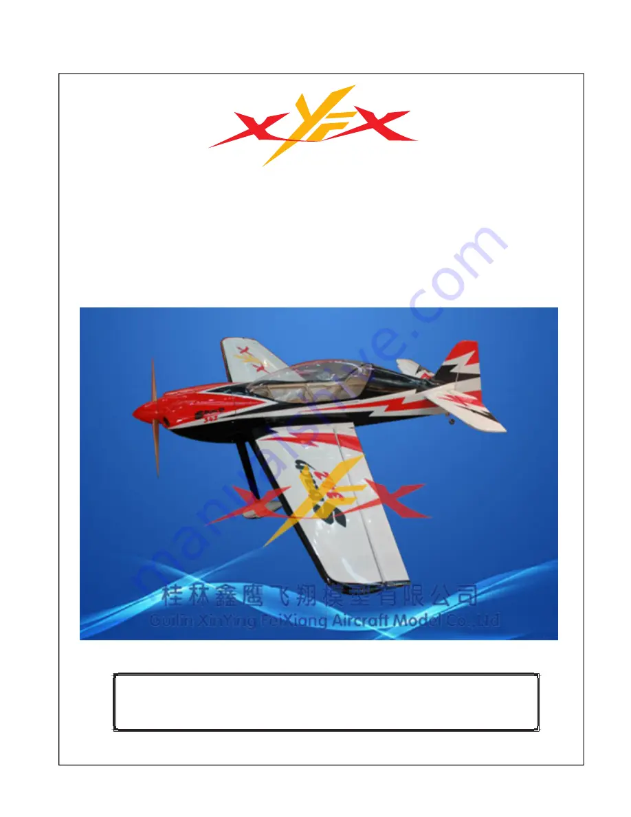 Xyfx 30cc Sbach 34 2 ARF Assembly Manual Download Page 1