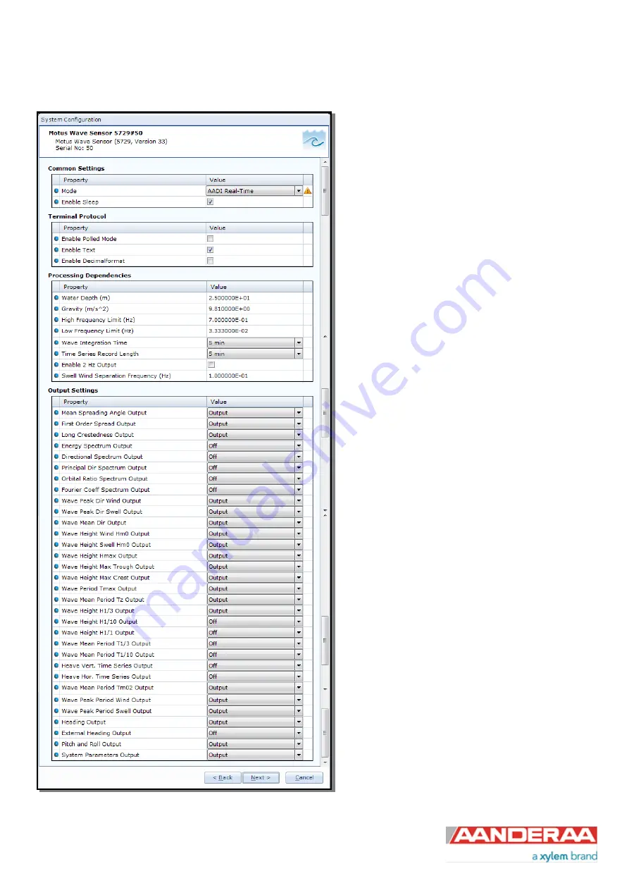 Xylem Aanderaa Motus 5729 Operating Manual Download Page 67