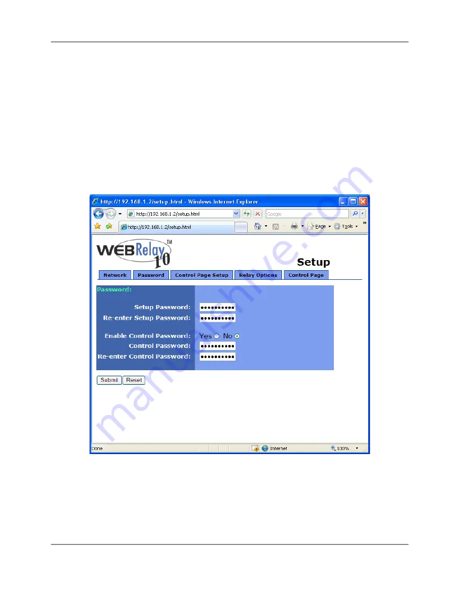 Xytronix Research & Design ControlByWeb WebRelay-10 User Manual Download Page 17