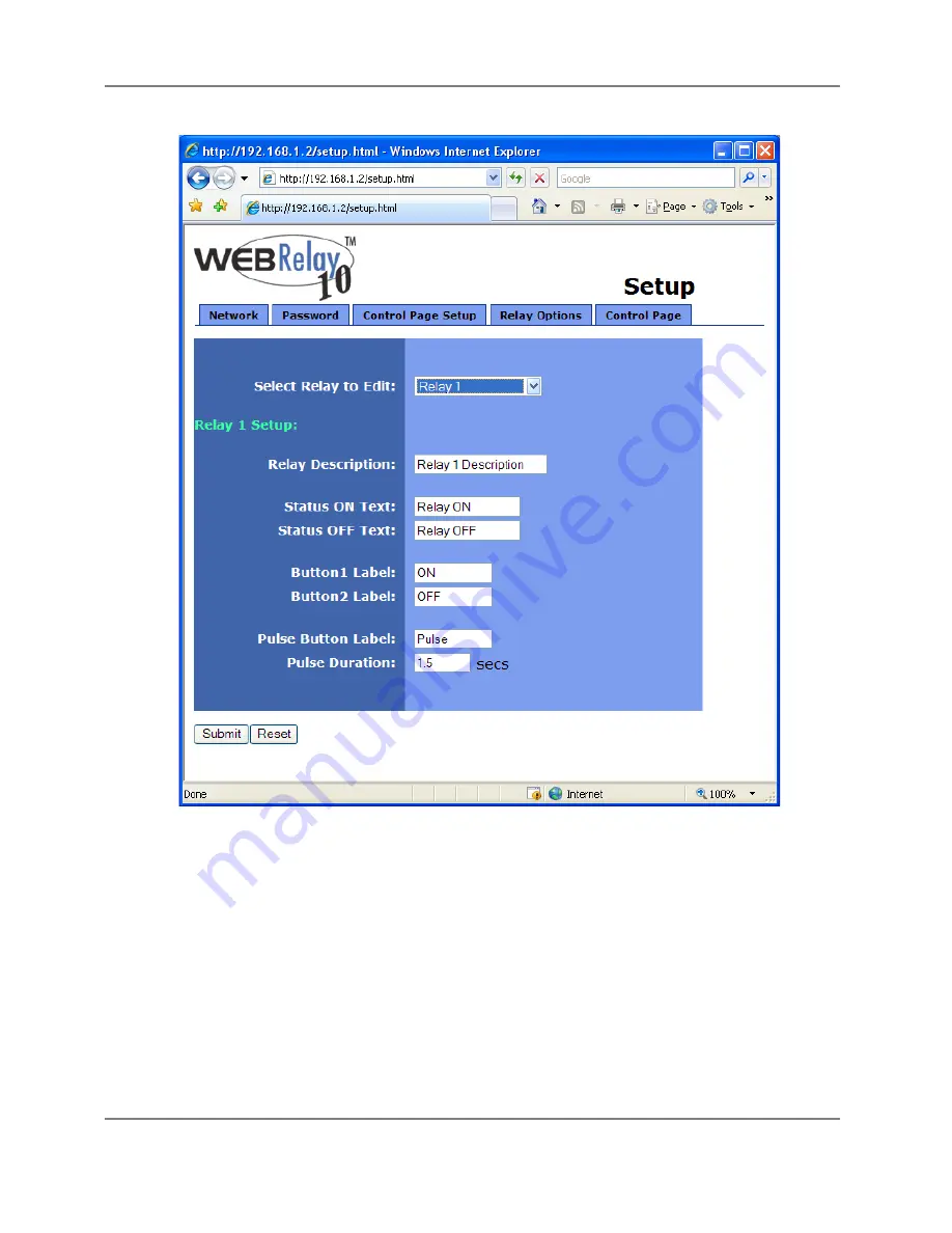 Xytronix Research & Design ControlByWeb WebRelay-10 User Manual Download Page 19