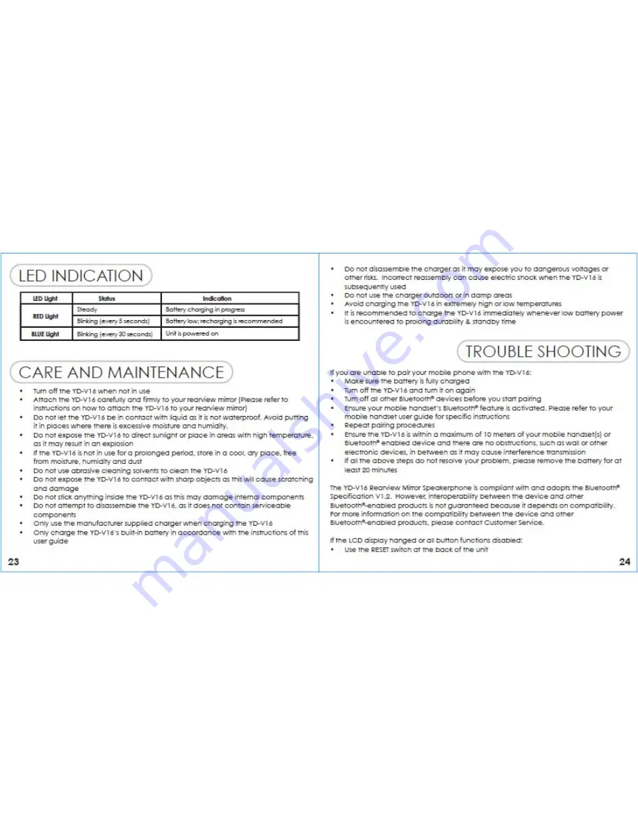 Yada yd-v16 User Manual Download Page 13